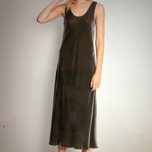 Vince velvet tank midi dress silk blend, s